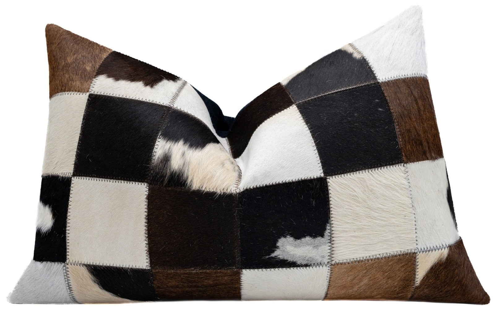 Canvello Genuine Cowhide Leather Decorative Throw Pillows - Handmade Patchwork Boho Accent Pillows For Sofa, Couch, Bed, Chair - Western Southwestern Farmhouse Pillow Covers With Feather Down Insert Included