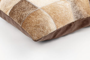 Canvello Genuine Cowhide Leather Decorative Throw Pillows - Handmade Patchwork Boho Accent Pillows For Sofa, Couch, Bed, Chair - Western Southwestern Farmhouse Pillow Covers With Feather Down Insert Included