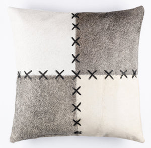 Canvello Genuine Cowhide Leather Decorative Throw Pillows - Handmade Patchwork Boho Accent Pillows For Sofa, Couch, Bed, Chair - Western Southwestern Farmhouse Pillow Covers With Feather Down Insert Included