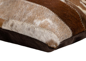 Canvello Genuine Cowhide Leather Decorative Throw Pillows - Handmade Patchwork Boho Accent Pillows For Sofa, Couch, Bed, Chair - Western Southwestern Farmhouse Pillow Covers With Feather Down Insert Included)