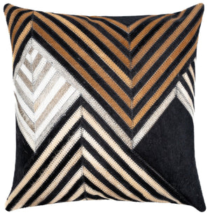 Canvello Genuine Cowhide Leather Decorative Throw Pillows - Handmade Patchwork Boho Accent Pillows For Sofa, Couch, Bed, Chair - Western Southwestern Farmhouse Pillow Covers With Feather Down Insert Included)