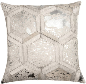 Canvello Genuine Cowhide Leather Decorative Throw Pillows - Handmade Patchwork Boho Accent Pillows For Sofa, Couch, Bed, Chair - Western Southwestern Farmhouse Pillow Covers With Feather Down Insert Included