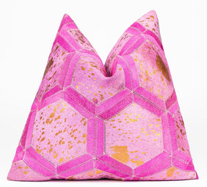 Canvello Genuine Cowhide Leather Decorative Throw Pillows - Handmade Patchwork Boho Accent Pillows For Sofa, Couch, Bed, Chair - Western Southwestern Farmhouse Pillow Covers With Feather Down Insert Included