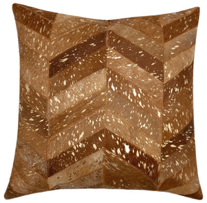 Canvello Genuine Cowhide Leather Decorative Throw Pillows - Handmade Patchwork Boho Accent Pillows For Sofa, Couch, Bed, Chair - Western Southwestern Farmhouse Pillow Covers With Feather Down Insert Included)