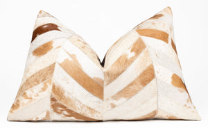 Canvello Genuine Cowhide Leather Decorative Throw Pillows - Handmade Patchwork Boho Accent Pillows For Sofa, Couch, Bed, Chair - Western Southwestern Farmhouse Pillow Covers With Feather Down Insert Included