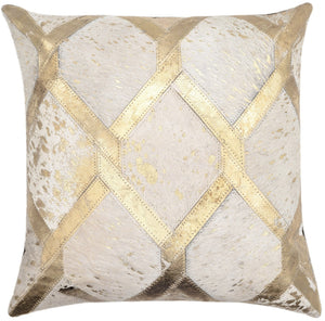 Canvello Genuine Cowhide Leather Decorative Throw Pillows - Handmade Patchwork Boho Accent Pillows For Sofa, Couch, Bed, Chair - Western Southwestern Farmhouse Pillow Covers With Feather Down Insert Included)