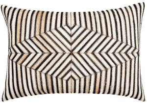 Canvello Genuine Cowhide Leather Decorative Throw Pillows - Handmade Patchwork Boho Accent Pillows For Sofa, Couch, Bed, Chair - Western Southwestern Farmhouse Pillow Covers With Feather Down Insert Included
