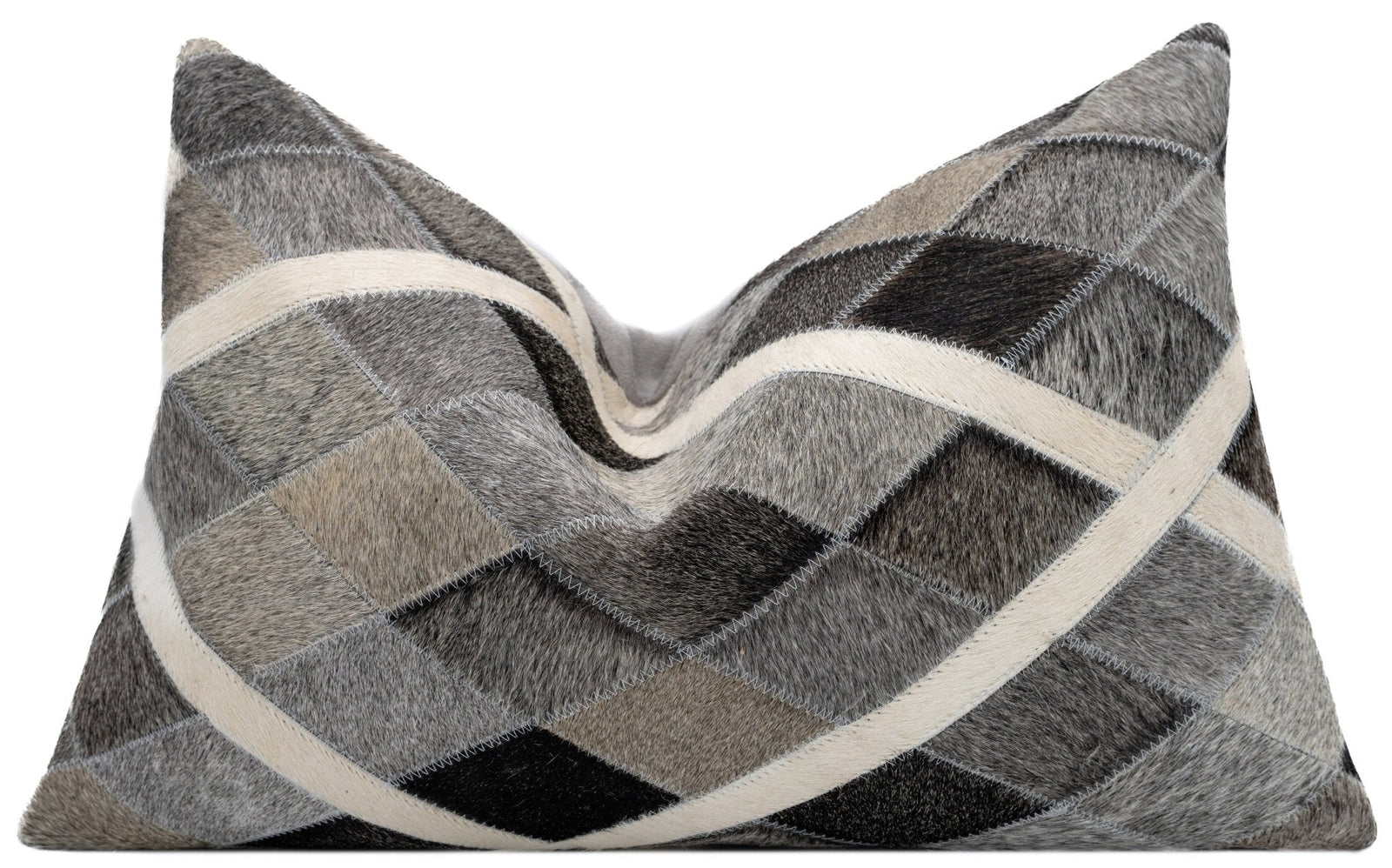 Canvello Genuine Cowhide Leather Decorative Throw Pillows - Handmade Patchwork Boho Accent Pillows For Sofa, Couch, Bed, Chair - Western Southwestern Farmhouse Pillow Covers With Feather Down Insert Included)