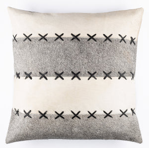 Canvello Genuine Cowhide Leather Decorative Throw Pillows - Handmade Patchwork Boho Accent Pillows For Sofa, Couch, Bed, Chair - Western Southwestern Farmhouse Pillow Covers With Feather Down Insert Included
