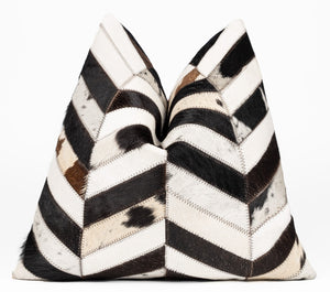 Canvello Genuine Cowhide Leather Decorative Throw Pillows - Handmade Patchwork Boho Accent Pillows For Sofa, Couch, Bed, Chair - Western Southwestern Farmhouse Pillow Covers With Feather Down Insert Included