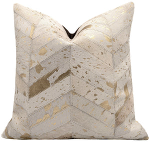 Canvello Genuine Cowhide Leather Decorative Throw Pillows - Handmade Patchwork Boho Accent Pillows For Sofa, Couch, Bed, Chair - Western Southwestern Farmhouse Pillow Covers With Feather Down Insert Included