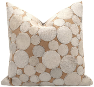 Canvello Genuine Cowhide Leather Decorative Throw Pillows - Handmade Patchwork Boho Accent Pillows For Sofa, Couch, Bed, Chair - Western Southwestern Farmhouse Pillow Covers With Feather Down Insert Included