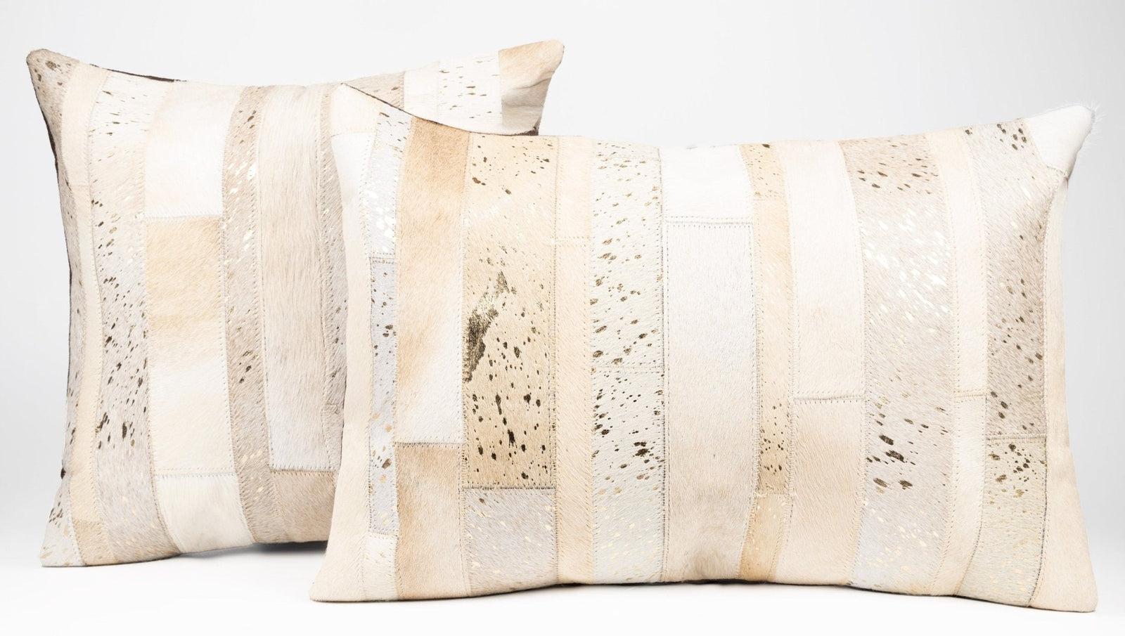Canvello Genuine Cowhide Leather Decorative Throw Pillows - Handmade Patchwork Boho Accent Pillows For Sofa, Couch, Bed, Chair - Western Southwestern Farmhouse Pillow Covers With Feather Down Insert Included