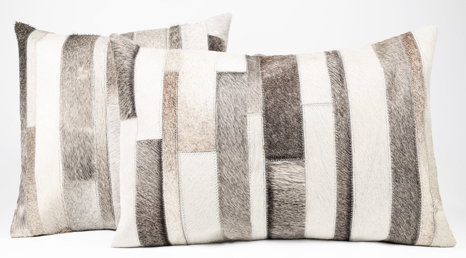 Canvello Genuine Cowhide Leather Decorative Throw Pillows - Handmade Patchwork Boho Accent Pillows For Sofa, Couch, Bed, Chair - Western Southwestern Farmhouse Pillow Covers With Feather Down Insert Included