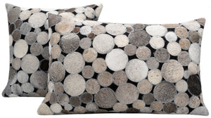 Canvello Genuine Cowhide Leather Decorative Throw Pillows - Handmade Patchwork Boho Accent Pillows For Sofa, Couch, Bed, Chair - Western Southwestern Farmhouse Pillow Covers With Feather Down Insert Included)