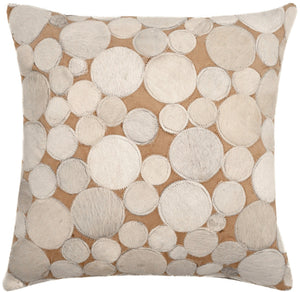 Canvello Genuine Cowhide Leather Decorative Throw Pillows - Handmade Patchwork Boho Accent Pillows For Sofa, Couch, Bed, Chair - Western Southwestern Farmhouse Pillow Covers With Feather Down Insert Included
