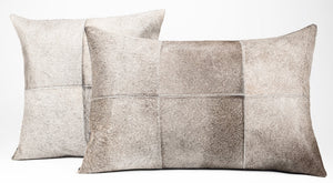 Canvello Genuine Cowhide Leather Decorative Throw Pillows - Handmade Patchwork Boho Accent Pillows For Sofa, Couch, Bed, Chair - Western Southwestern Farmhouse Pillow Covers With Feather Down Insert Included