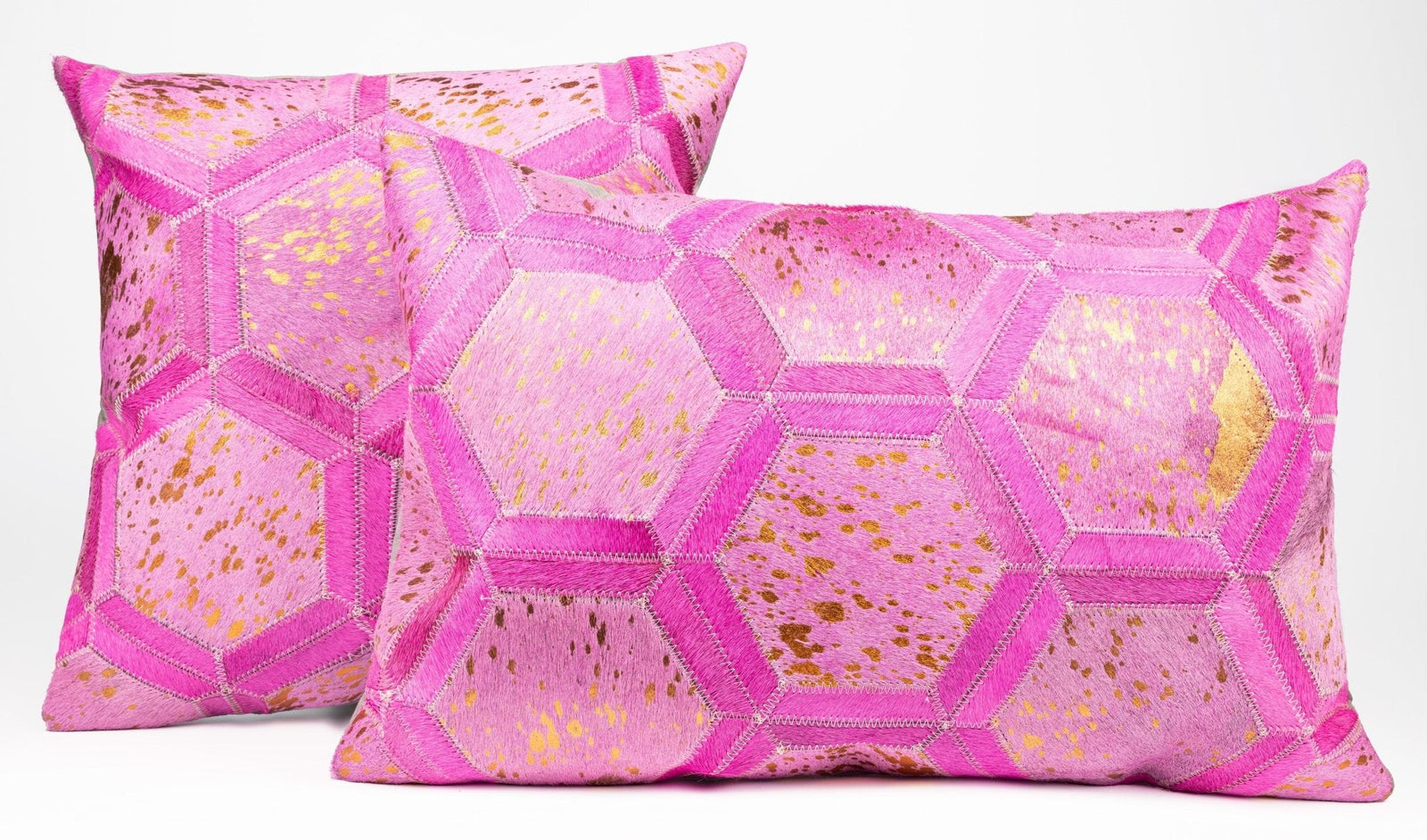 Canvello Genuine Cowhide Leather Decorative Throw Pillows - Handmade Patchwork Boho Accent Pillows For Sofa, Couch, Bed, Chair - Western Southwestern Farmhouse Pillow Covers With Feather Down Insert Included