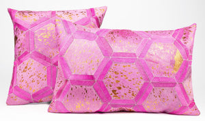 Canvello Genuine Cowhide Leather Decorative Throw Pillows - Handmade Patchwork Boho Accent Pillows For Sofa, Couch, Bed, Chair - Western Southwestern Farmhouse Pillow Covers With Feather Down Insert Included