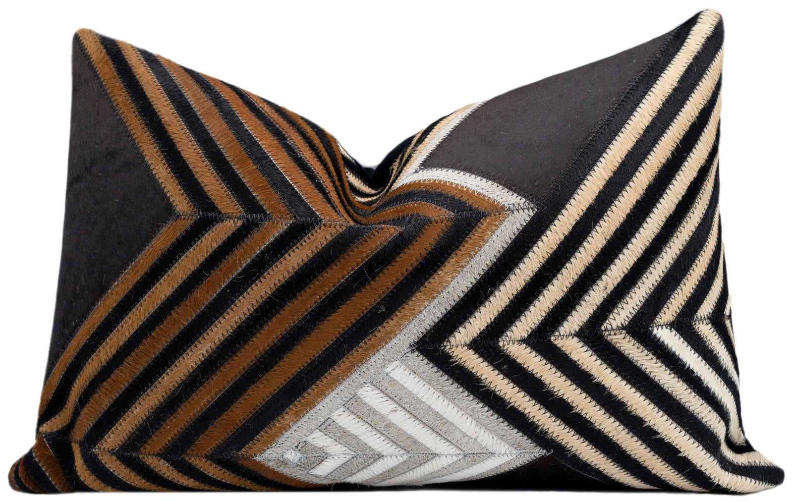 Canvello Genuine Cowhide Leather Decorative Throw Pillows - Handmade Patchwork Boho Accent Pillows For Sofa, Couch, Bed, Chair - Western Southwestern Farmhouse Pillow Covers With Feather Down Insert Included)