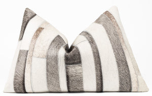 Canvello Genuine Cowhide Leather Decorative Throw Pillows - Handmade Patchwork Boho Accent Pillows For Sofa, Couch, Bed, Chair - Western Southwestern Farmhouse Pillow Covers With Feather Down Insert Included