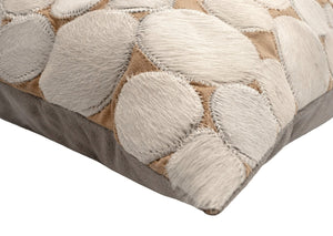 Canvello Genuine Cowhide Leather Decorative Throw Pillows - Handmade Patchwork Boho Accent Pillows For Sofa, Couch, Bed, Chair - Western Southwestern Farmhouse Pillow Covers With Feather Down Insert Included