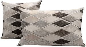 Canvello Genuine Cowhide Leather Decorative Throw Pillows - Handmade Patchwork Boho Accent Pillows For Sofa, Couch, Bed, Chair - Western Southwestern Farmhouse Pillow Covers With Feather Down Insert Included
