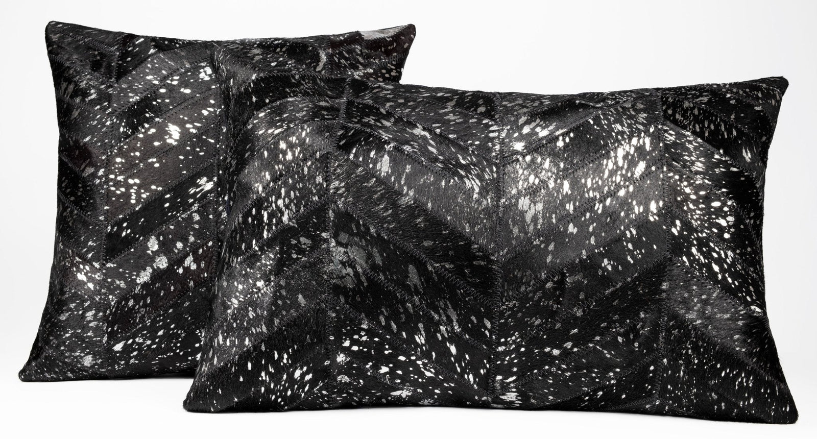 Canvello Genuine Cowhide Leather Decorative Throw Pillows - Handmade Patchwork Boho Accent Pillows For Sofa, Couch, Bed, Chair - Western Southwestern Farmhouse Pillow Covers With Feather Down Insert Included