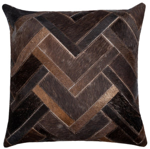 Canvello Genuine Cowhide Leather Decorative Throw Pillows - Handmade Patchwork Boho Accent Pillows For Sofa, Couch, Bed, Chair - Western Southwestern Farmhouse Pillow Covers With Feather Down Insert Included)