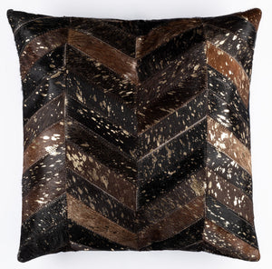 Canvello Genuine Cowhide Leather Decorative Throw Pillows - Handmade Patchwork Boho Accent Pillows For Sofa, Couch, Bed, Chair - Western Southwestern Farmhouse Pillow Covers With Feather Down Insert Included
