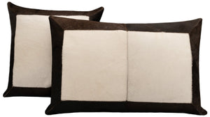 Canvello Genuine Cowhide Leather Decorative Throw Pillows - Handmade Patchwork Boho Accent Pillows For Sofa, Couch, Bed, Chair - Western Southwestern Farmhouse Pillow Covers With Feather Down Insert Included)