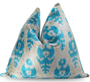 Canvello Geometric Blue Pillows With Luxury Decorative Cover - 16x16 in