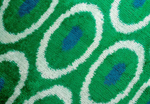 Canvello Green Blue  Handmade 16x16 Silk Velvet Pillow, Organic Veg Dyed, Down/Feather Filled