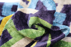 Canvello Green Blue  Handmade 16x24 Silk Velvet Pillow, Organic Veg Dyed, Down/Feather Filled