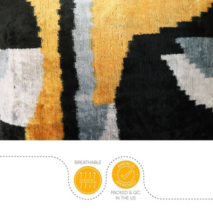 Canvello Handmade Black And Gold Throw Pillows | 18x18
