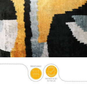 Canvello Handmade Black And Yellow Pillows - 18x18 | Set of 2 |