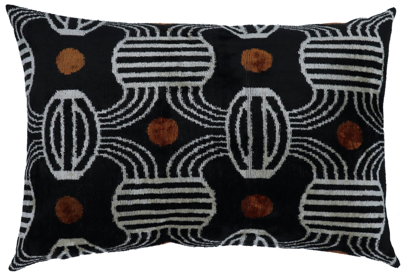 Canvello Black & Copper Silk Velvet Pillow 16x24 Handmade Luxury Lumbar Cushion