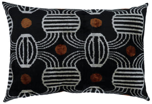 Canvello Black & Copper Silk Velvet Pillow 16x24 Handmade Luxury Lumbar Cushion