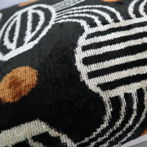 Canvello Black & Copper Silk Velvet Pillow 16x24 Handmade Luxury Lumbar Cushion