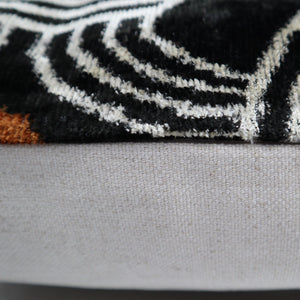 Canvello Black & Copper Silk Velvet Pillow 16x24 Handmade Luxury Lumbar Cushion