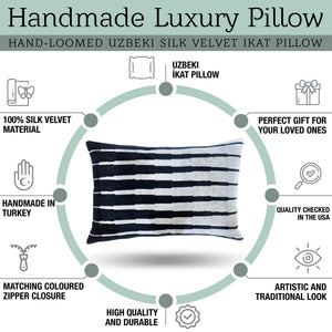 Canvello Handmade Black White Decorative Pillow and Insert | 16x24 in
