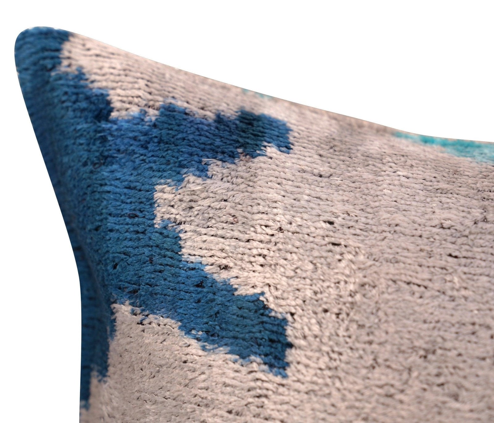 Canvello Handmade Blue Silver Start Print Throw Pillows - 16x16 inch