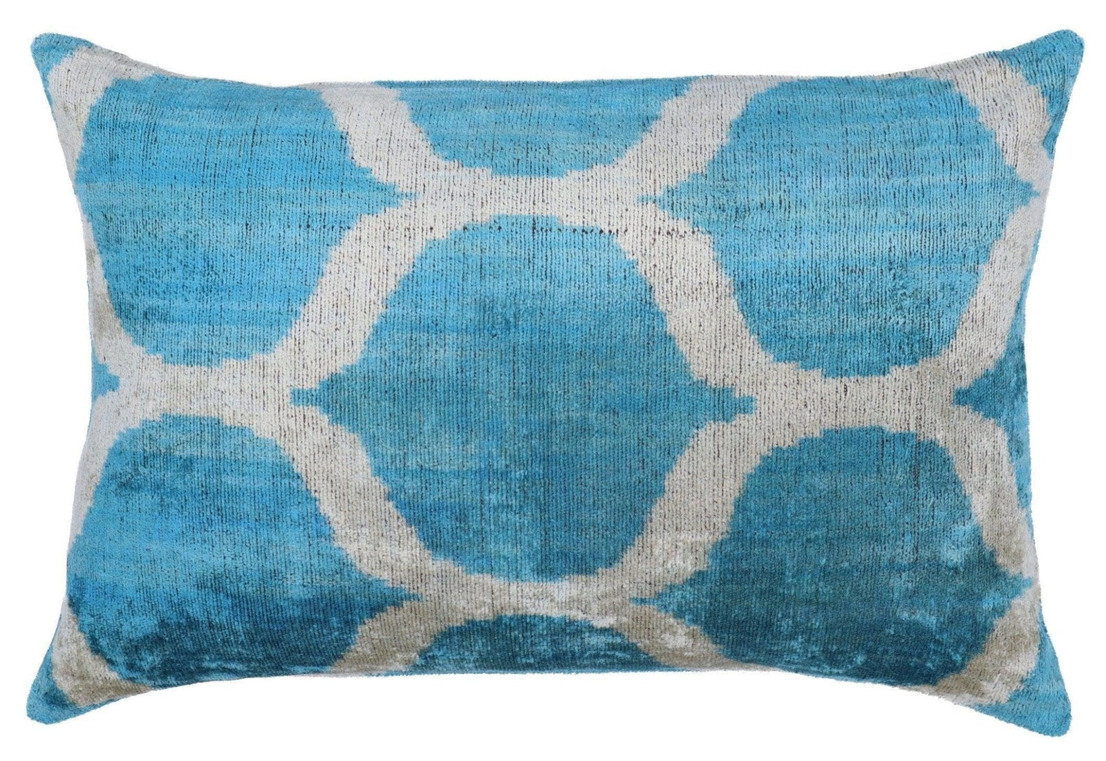 Canvello Handmade Blue Velvet Lumbar Pillow For Sofa - 16x24 in