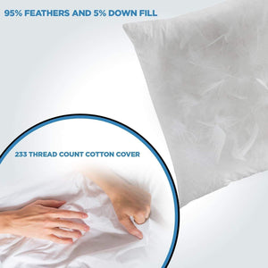 Canvello Handmade Decorative Black White Down Feather Pillow - 16"X24"