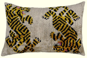 Canvello Handmade Designer Tiger Throw Pillow Down Filled - 16"X24"