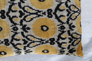 Canvello Handmade Gray Ivory Yellow Velvet Throw Pillows - 20x20