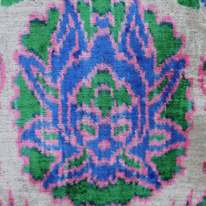 Canvello Handmade Green Blue Velvet Throw Pillow - 20x20
