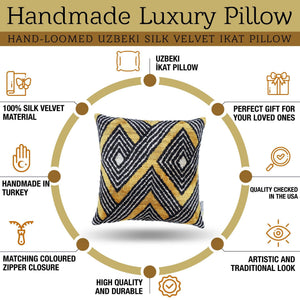 Canvello Handmade Luxury Black Lumbar Pillow | 16x16