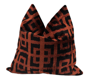 Canvello Handmade Luxury Brown Velvet Throw Pillow - 20x20