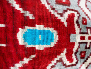 Canvello Handmade Luxury Decorative Pillow Cover & Premium Down Feather Insert Super Soft Velvet Silk Throw Cushion Gray Red Blue 16x24 in